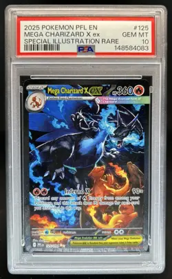 2025 Pokemon PFL Mega Charizard X ex Special Illustration Rare #125/094 PSA 10 - Image 1