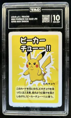 2023 Pokemon Old Maid Japanese Pikachu Super High Tension #NNO TAG 10 Gem Mint - Image 1
