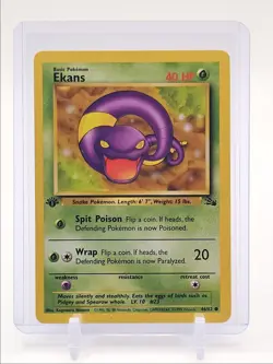 EKANS 1999 POKEMON FOSSIL 1ST EDITION COMMON O 46/62 Q2045 - Image 1