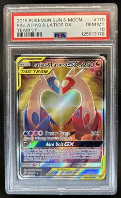 2019 Pokemon SM Team Up Latias Latios #170/181 PSA 10 GEM MINT - Image 1