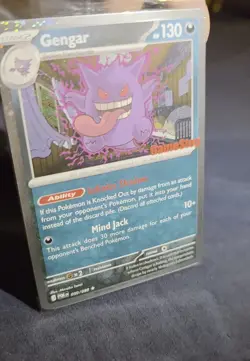 Pokemon Gengar 050/088 GameStop Exclusive Promo Holo Card 130 HP Triple Swirl🌀 - Image 2