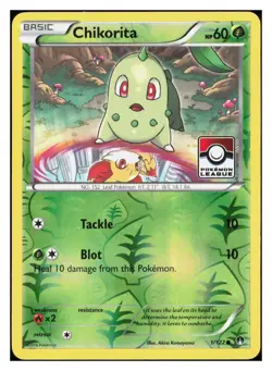 Chikorita - 1/122 (Pokemon League) Reverse Holo s 001/122 NM M012 - Image 1