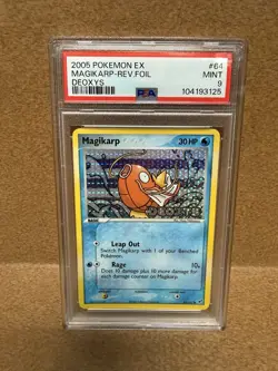 2005 POKEMON EX DEOXYS 64/107 MAGIKARP REVERSE FOIL PSA 9 - Image 1