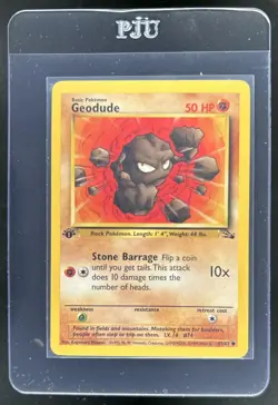 1999 Pokemon Fossil 1st Edition Geodude #47/62 - Image 1