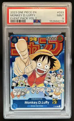 2023 One Piece Event Pack Volume 2 Monkey D Luffy #P-033 PSA 9 - Image 1