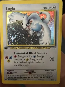 Pokemon Neo Genesis 1st Edition Holo Lugia 9/111 Card TCG - Image 1