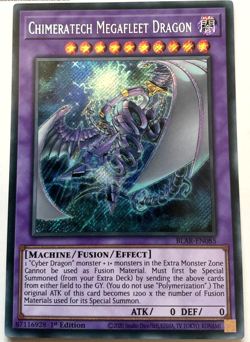 Chimeratech Megafleet Dragon BLAR-EN085 Secret Rare 1st Edition Yugioh TCG Card - Image 1