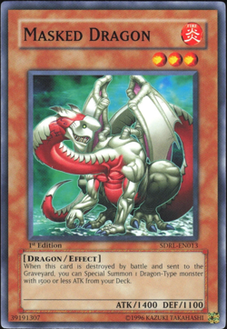 Masked Dragon - SDRL-EN013 - Common - 1st Edition Yugioh TCG Card - Image 1