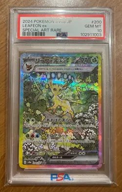 PSA 10 Leafeon ex SAR 200/187 Terastal Festival sv8a 2024 Pokemon Card Japanese - Image 1