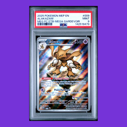 PSA 9 Pokemon Mega Evolution Alakazam 009 Pokemon Center Stamp Black Star Promo - Image 1