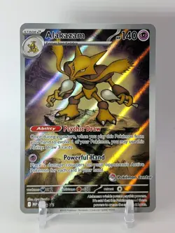 2025 Pokemon Center Stamp Alakazam 009 Black Star Promo Mega Evolution NM - Image 1