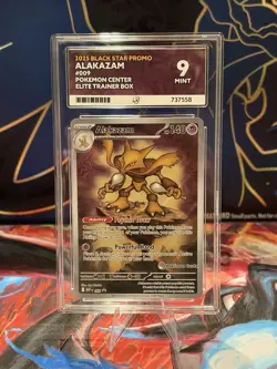 ACE 9 Pokemon Mega Evolution Alakazam 009 Pokemon Center Stamp Black Star Promo - Image 1