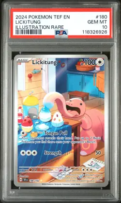 Pokemon TCG Lickitung 180/162 Temporal Forces Illustration Rare Card - PSA 10 - Image 1