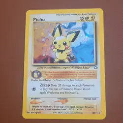 Pokemon Pichu Neo Genesis Holo Rare Unlimited Card 12/111 English 2000 - Image 1