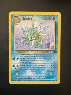 Pokemon Seadra Fossil vintage card #42/62 Wotc 1999 - Image 1