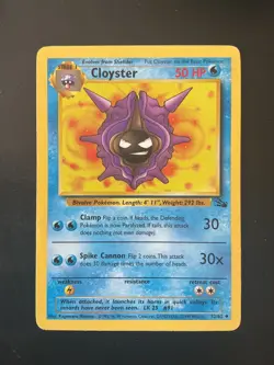 Pokemon Cloyster Fossil vintage card #32/62 Wotc 1999 - Image 1