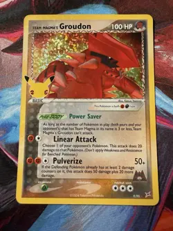 Team Magma's Groudon 9/95 Celebrations HOLO BLEED ERROR Pokemon Card TCG 2021 NM - Image 1