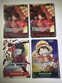 Bandai One Piece Card Game Monkey.D.Luffy 4 Of Lot Lightly Played - Image 1