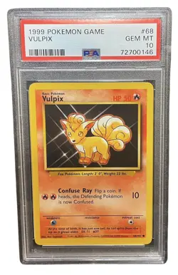 PSA 10 - Pokemon Card - Base 68/102 - VULPIX (common) - GEM MINT - Image 1