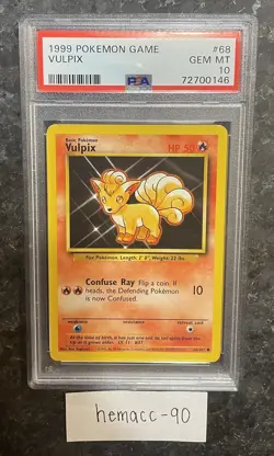PSA 10 - Pokemon Card - Base 68/102 - VULPIX (common) - GEM MINT - Image 3