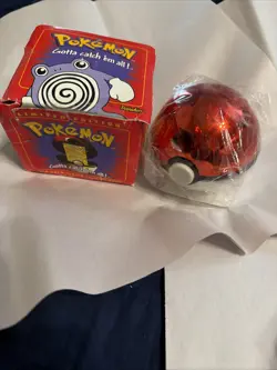 23K Gold Plated Poliwhirl Trading Card 1999 Burger King Pokemon Ball SEALED - Image 1