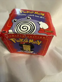 23K Gold Plated Poliwhirl Trading Card 1999 Burger King Pokemon Ball SEALED - Image 5