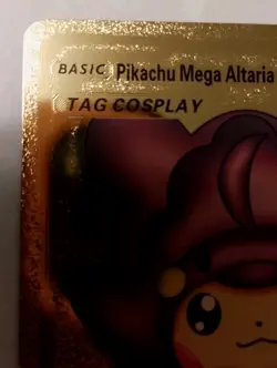 Pokemon Pikachu Fan Art Card Cosplay Mega Altaria Gold Foil Holo - Image 2