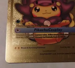 Pokemon Pikachu Fan Art Card Cosplay Mega Altaria Gold Foil Holo - Image 4