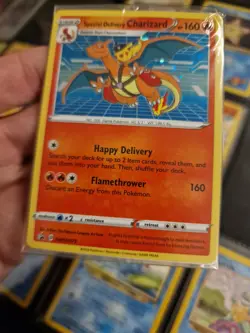 Pokemon TCG Special Delivery Charizard Promo Card SWSH075 Holo Sealed - Image 2