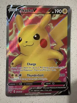 Pokemon TCG Vivid Voltage Pikachu v 170/185 Full Art Ultra Rare Card - Image 1
