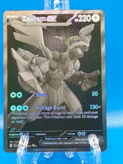 Pokemon English Black Bolt Black/White Rare TCG Zekrom EX Card 172/086 - Image 1