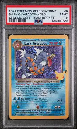 Dark Gyarados Holo 8 Celebrations Classic Collection Pokemon PSA 9 - Image 1