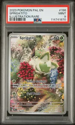 Pokemon TCG Sprigatito 196/193 Illustration Rare Paldea Evolved PSA 9 - Image 1