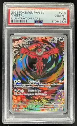 2023 Pokemon SV Paradox Rift Yveltal #205/182 PSA 10 GEM MINT - Image 1