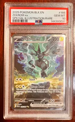 2025 Pokemon Black Bolt Zekrom EX 166/086 Special Illustration Rare PSA 10 GEM - Image 1
