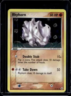 2004 Pokemon EX Hidden Legends Rhyhorn Holo #70/101 - Image 1