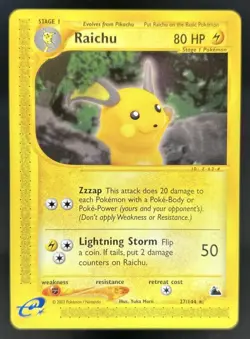 2003 Pokemon Skyridge Raichu #27/144 - Image 1