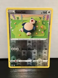 Snorlax Reverse Holo Rare Pokemon Crown Zenith 109/159 - Image 1
