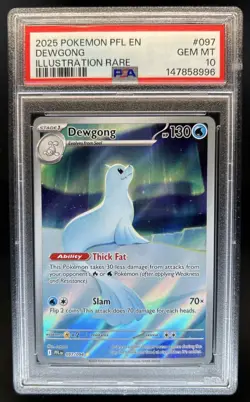 2025 Pokemon Phantasmal Flames Dewgong Illustration Rare #097/094 PSA 10 - Image 1