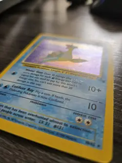 Vintage Pokemon TCG Lapras Fossil 10/62 Holo Wizards Base Set MP to HP See Pics - Image 2