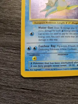 Vintage Pokemon TCG Lapras Fossil 10/62 Holo Wizards Base Set MP to HP See Pics - Image 4