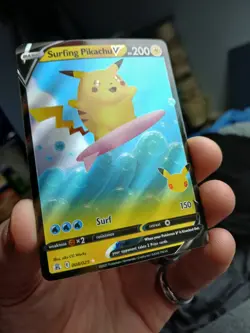 Pokemon TCG Surfing Pikachu V 008/025 Celebrations 25th Anniversary NM - Image 3