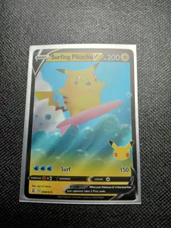 Pokemon TCG Surfing Pikachu V 008/025 Celebrations 25th Anniversary NM - Image 4