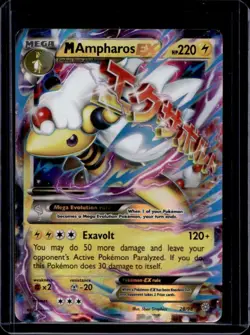 2015 Pokemon XY Ancient Origins Mega Ampharos EX Holo #28/98 - Image 1