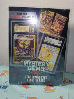 Meijer Pokemon Mystery Gems 1 Graded Card, 1 Booster Pack 2025 - Image 1