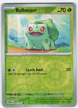 Bulbasaur - 001/165 Reverse Holo Common SV: Scarlet & Violet 151 NM Pokemon - Image 1