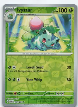 Ivysaur - 002/165 Uncommon Reverse Holo SV: Scarlet & Violet 151 NM Pokemon - Image 1