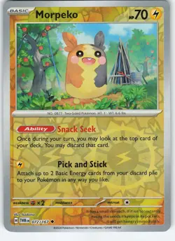 Morpeko 072/167 Uncommon Reverse Holo SV06: Twilight Masquerade NM Pokemon - Image 1