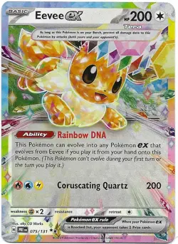 Pokemon TCG Eevee EX 075/131 Prismatic Evolutions Double Rare NM PACK FRESH - Image 1