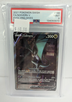 2021 Pokemon SWSH FA/NOIVERN V Evolving Skies #196 Mint PSA 9 - Image 3